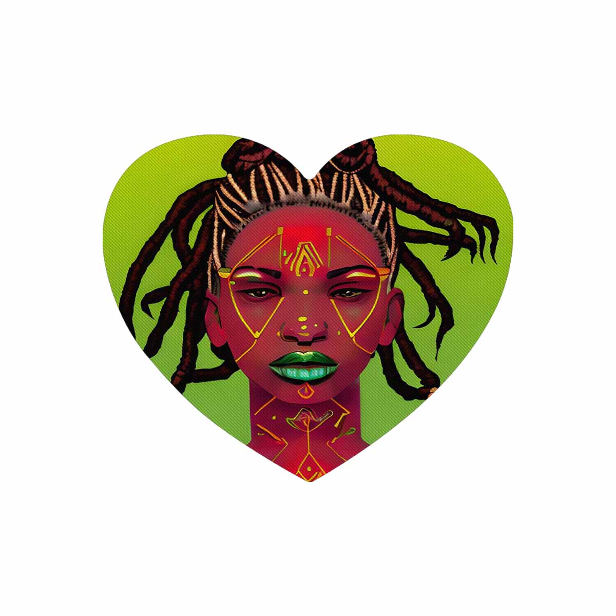 Dreads & Braids, heart shape mouse pad, Fulangiara 49