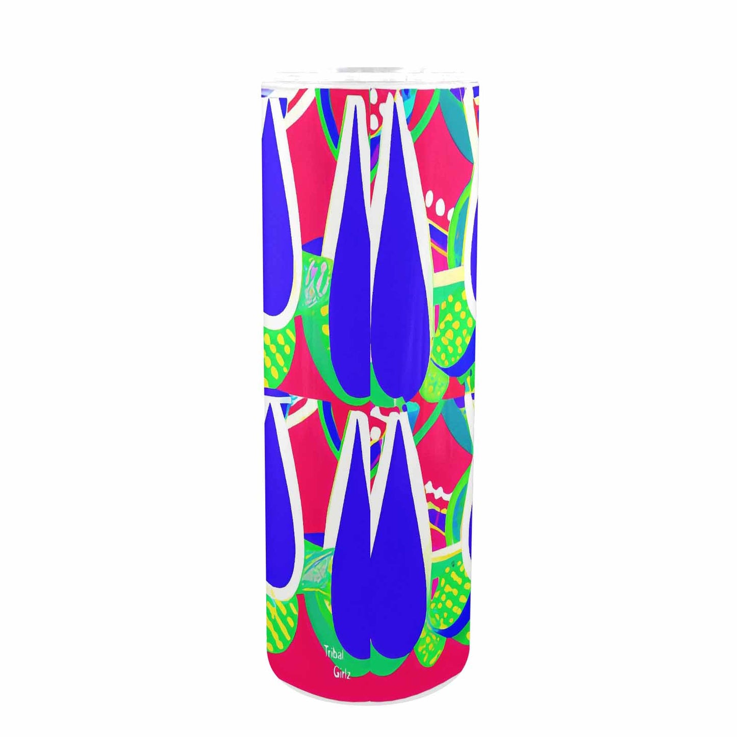 African Art, tall stainless steel insulated tumbler, travel mug, design 33