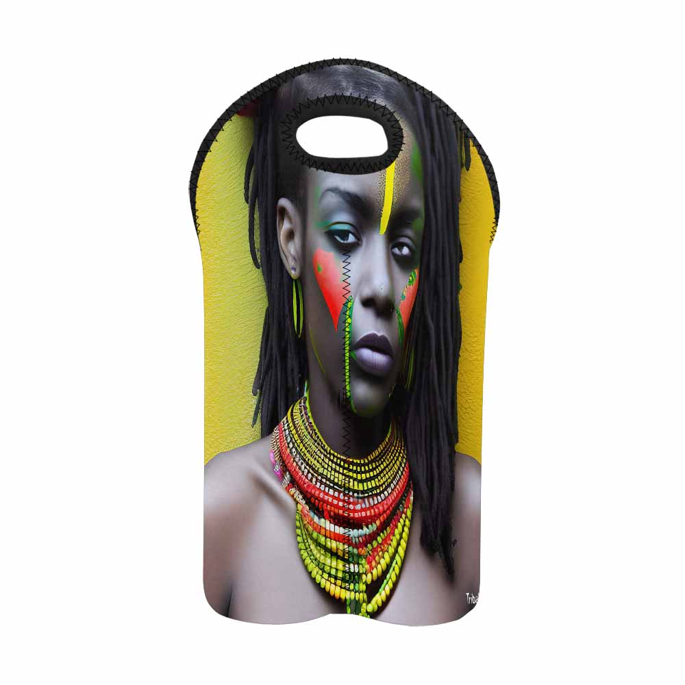 Dreads & Braids, 2 bottle wine bag, picnic or gift, african tribalgirlz Fulangiara 42