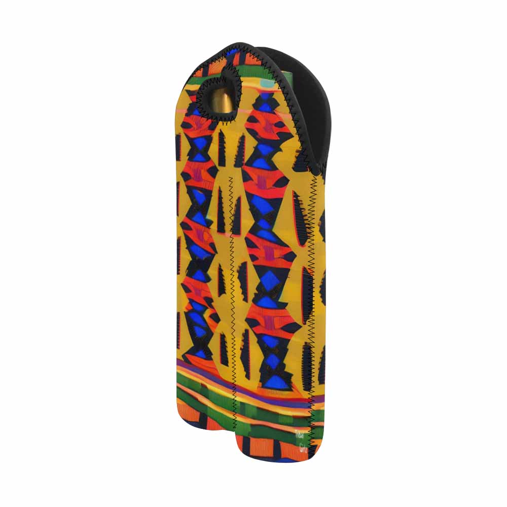 African Art, chic 2 bottle wine bag, design 47