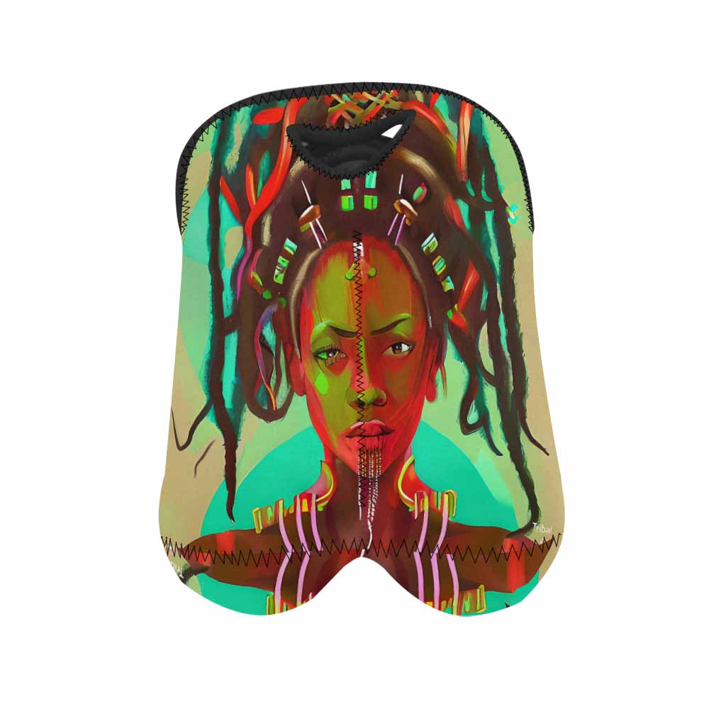 Dreads & Braids, 2 bottle wine bag, picnic or gift, african tribalgirlz Fulangiara 39