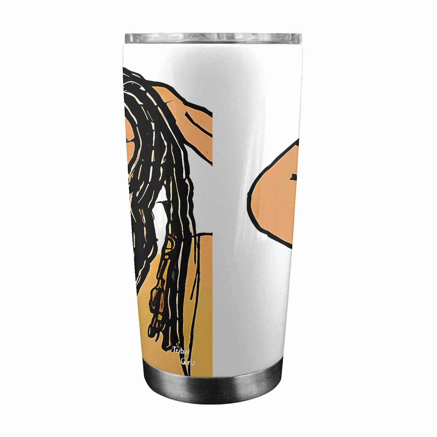 Dreads & Braids, Transparent Tumbler, mug, african tribal, outline MCL, Fulangiara 24