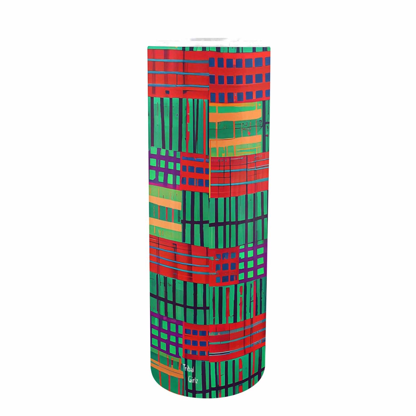 African Art, tall stainless steel insulated tumbler, travel mug, design 23