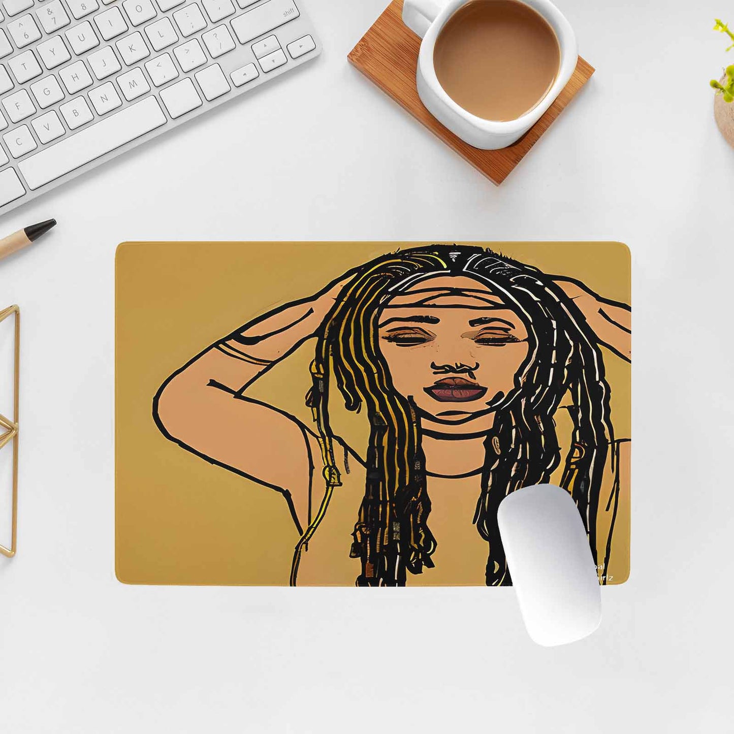 Dreads & Braids, 23 x 16 in amazing design mouse pad, Fulangiara 24