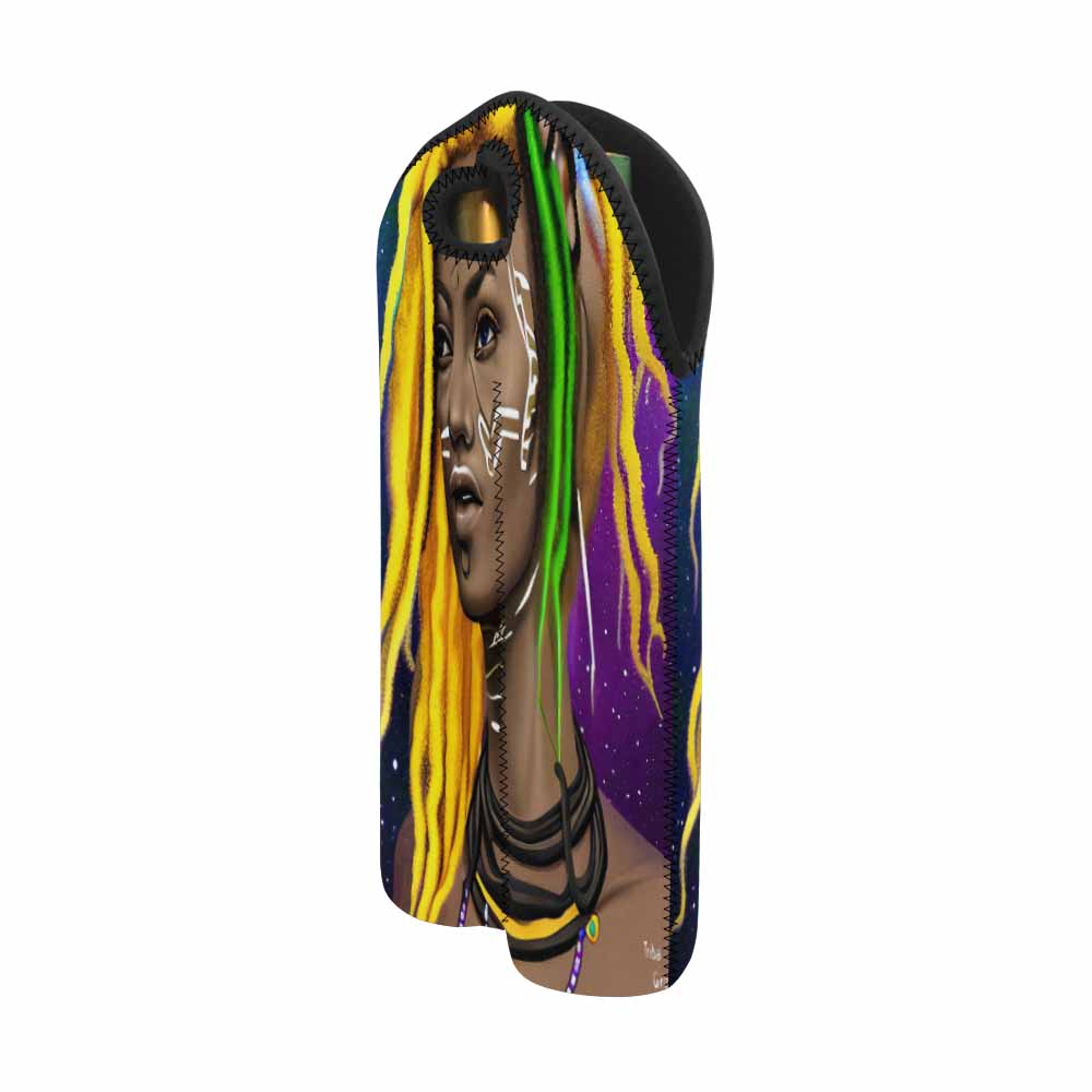 Dreads & Braids, 2 bottle wine bag, picnic or gift, african tribalgirlz Fulangiara 1