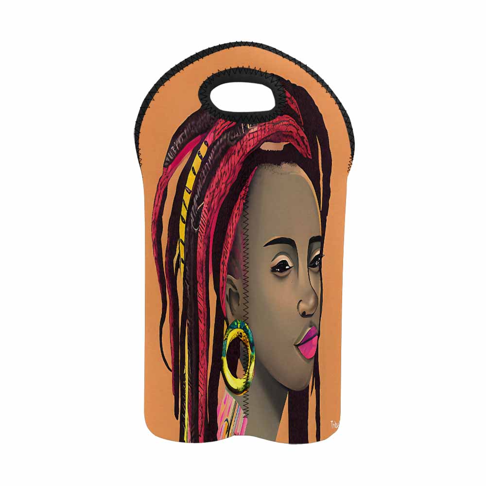 Dreads & Braids, 2 bottle wine bag, picnic or gift, african tribalgirlz Fulangiara 4