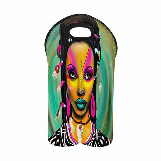 Dreads & Braids, 2 bottle wine bag, picnic or gift, african tribalgirlz Fulangiara 33