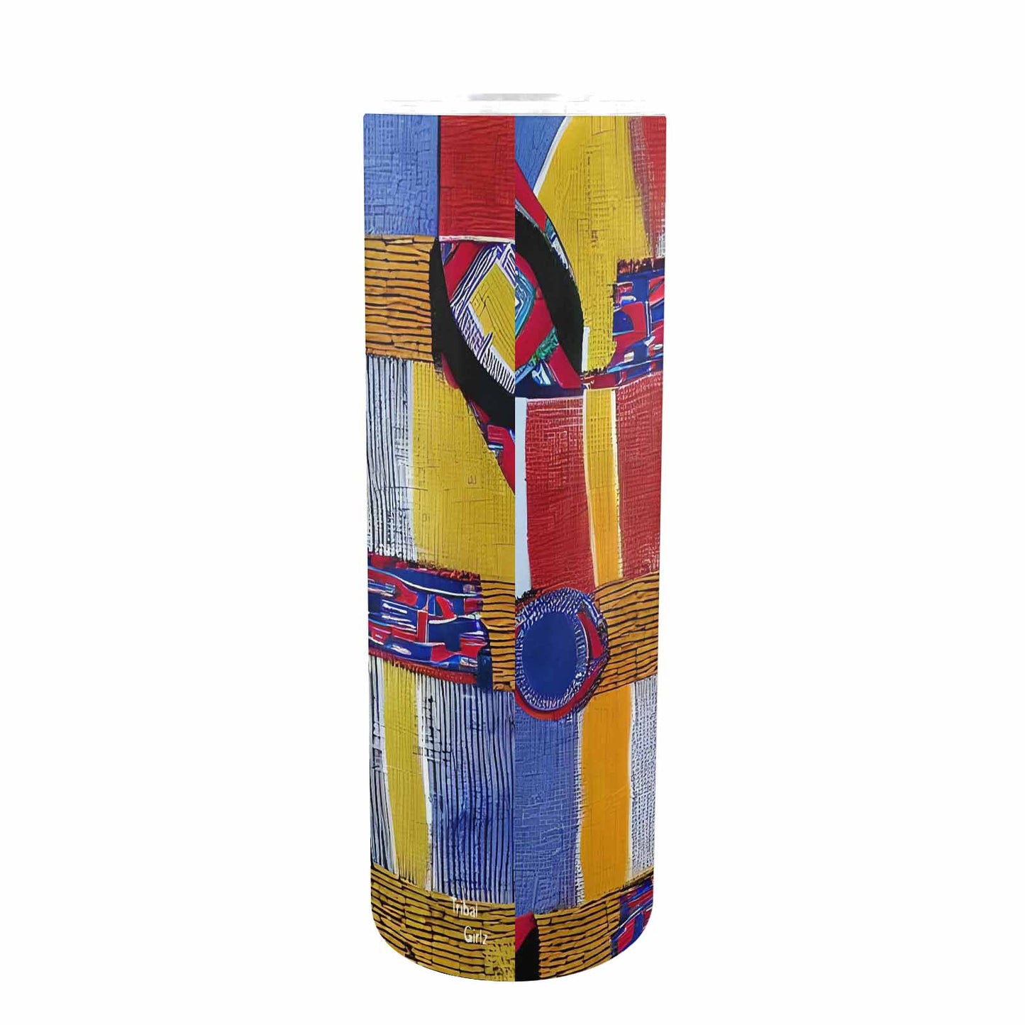 African Art, tall stainless steel insulated tumbler, travel mug, design 20