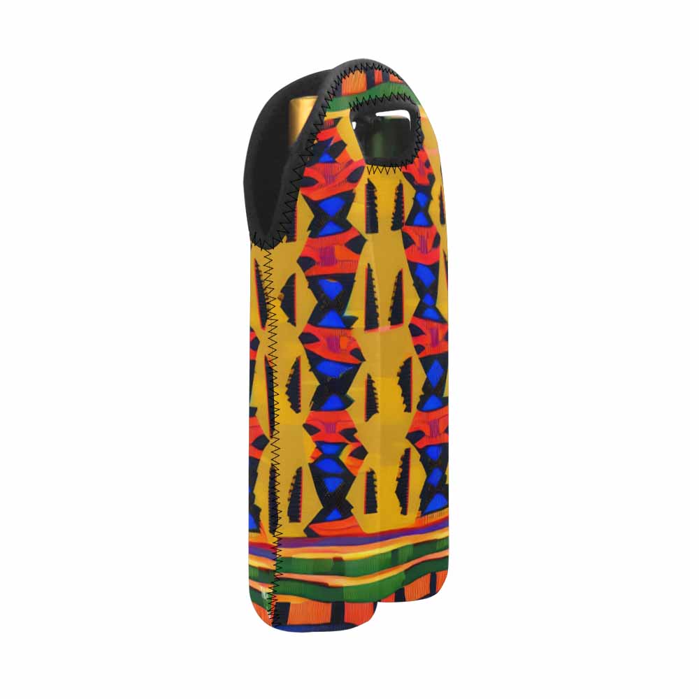 African Art, chic 2 bottle wine bag, design 47