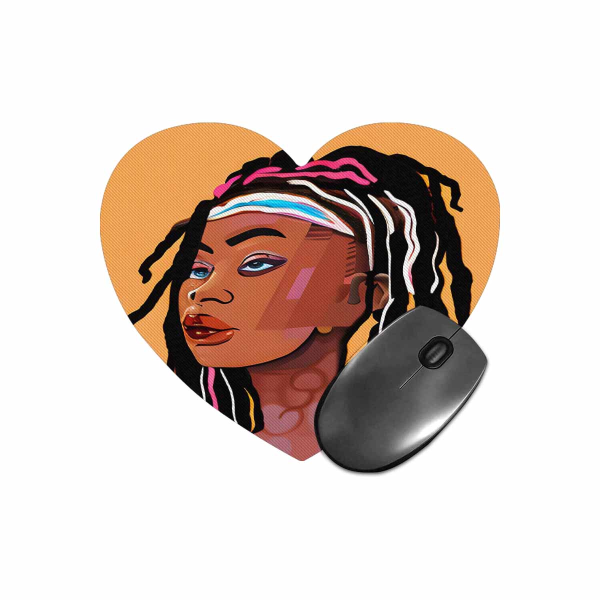 Dreads & Braids, heart shape mouse pad, Fulangiara 16