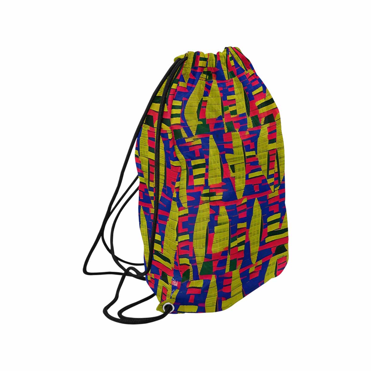 African artsy drawstring sling bag, design 19