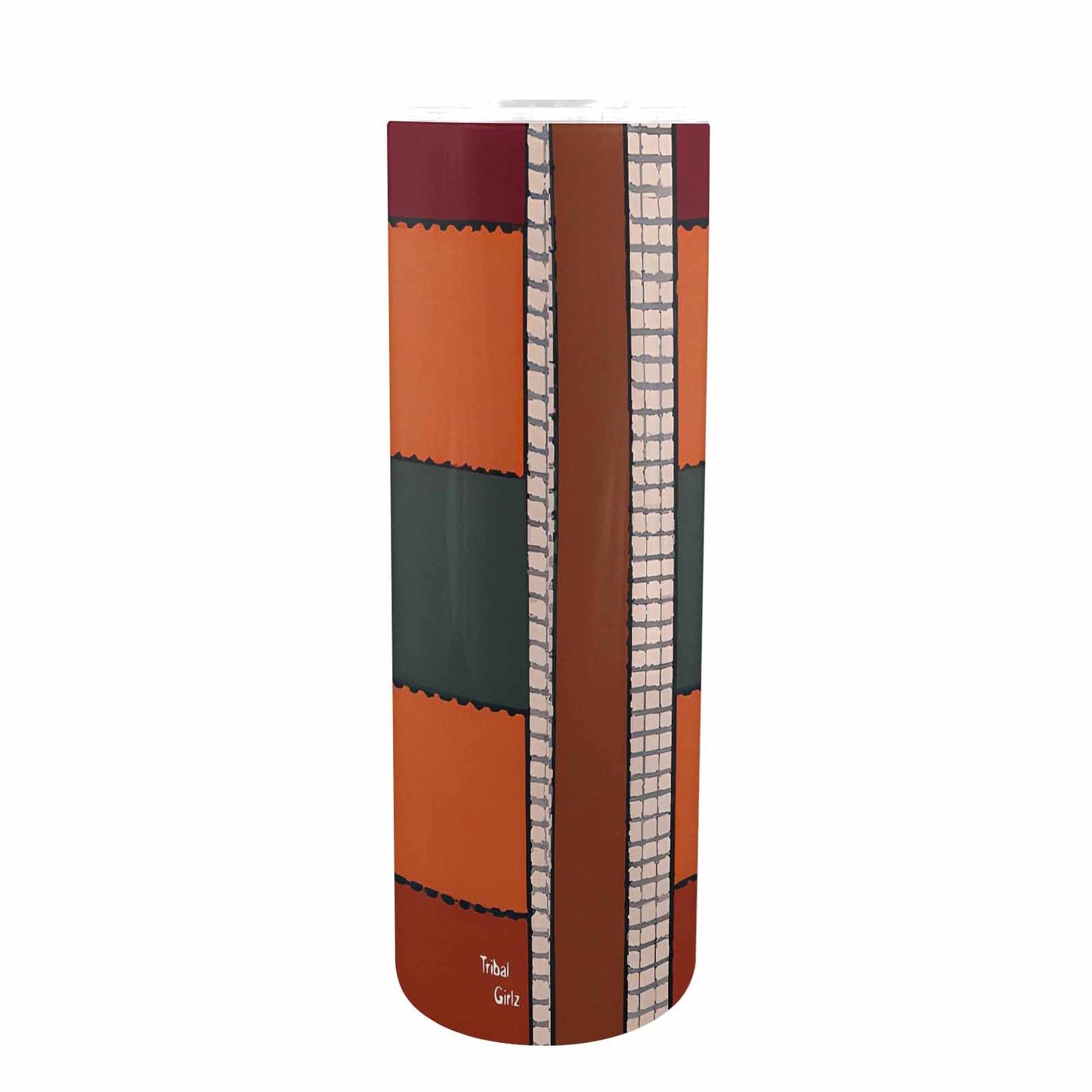 African Art, tall stainless steel insulated tumbler, travel mug, design 26