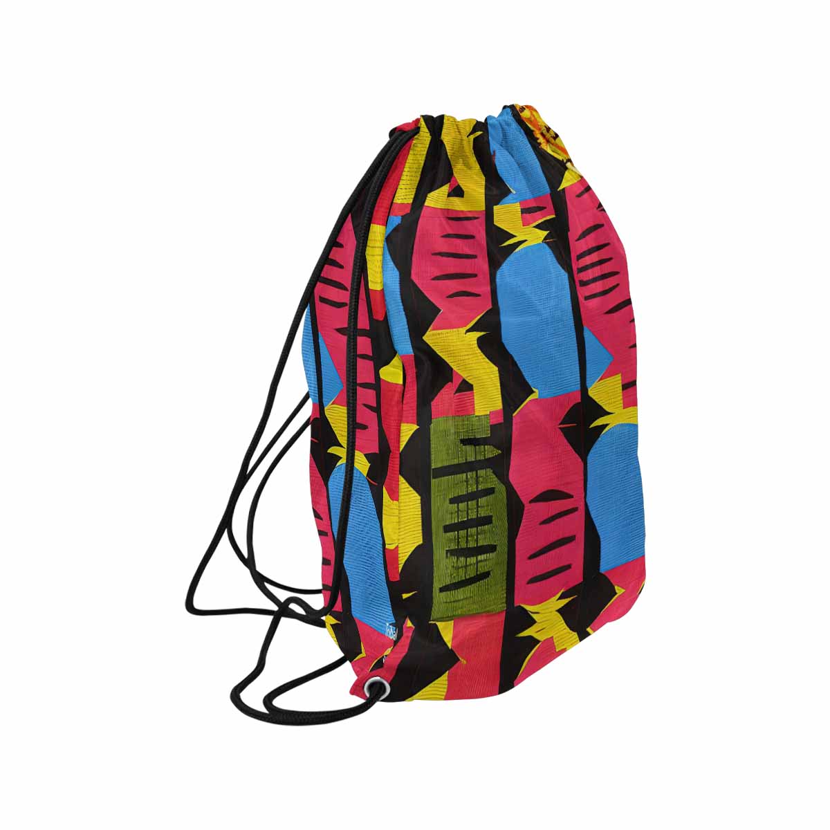 African artsy drawstring sling bag, design 31