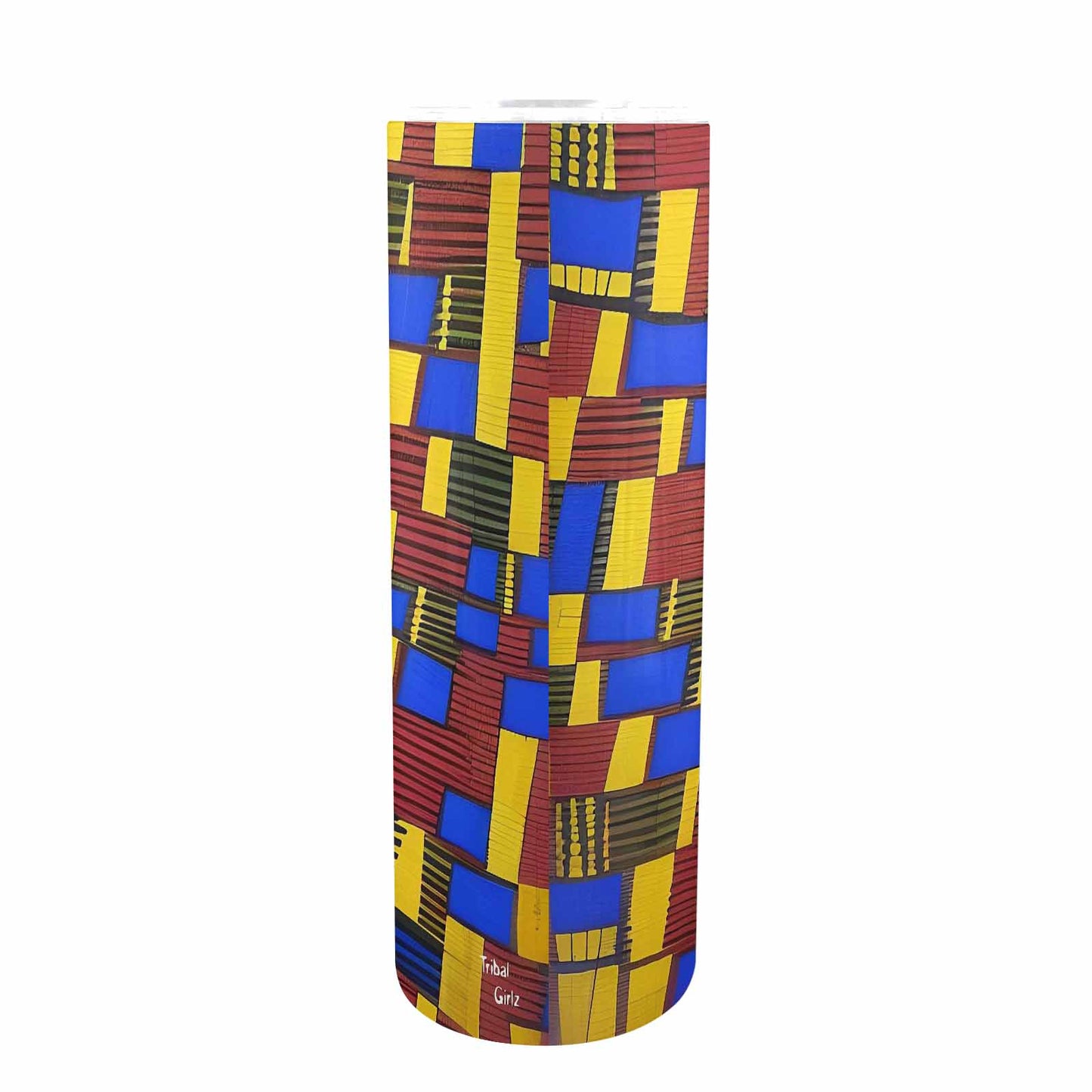 African Art, tall stainless steel insulated tumbler, travel mug, design 50