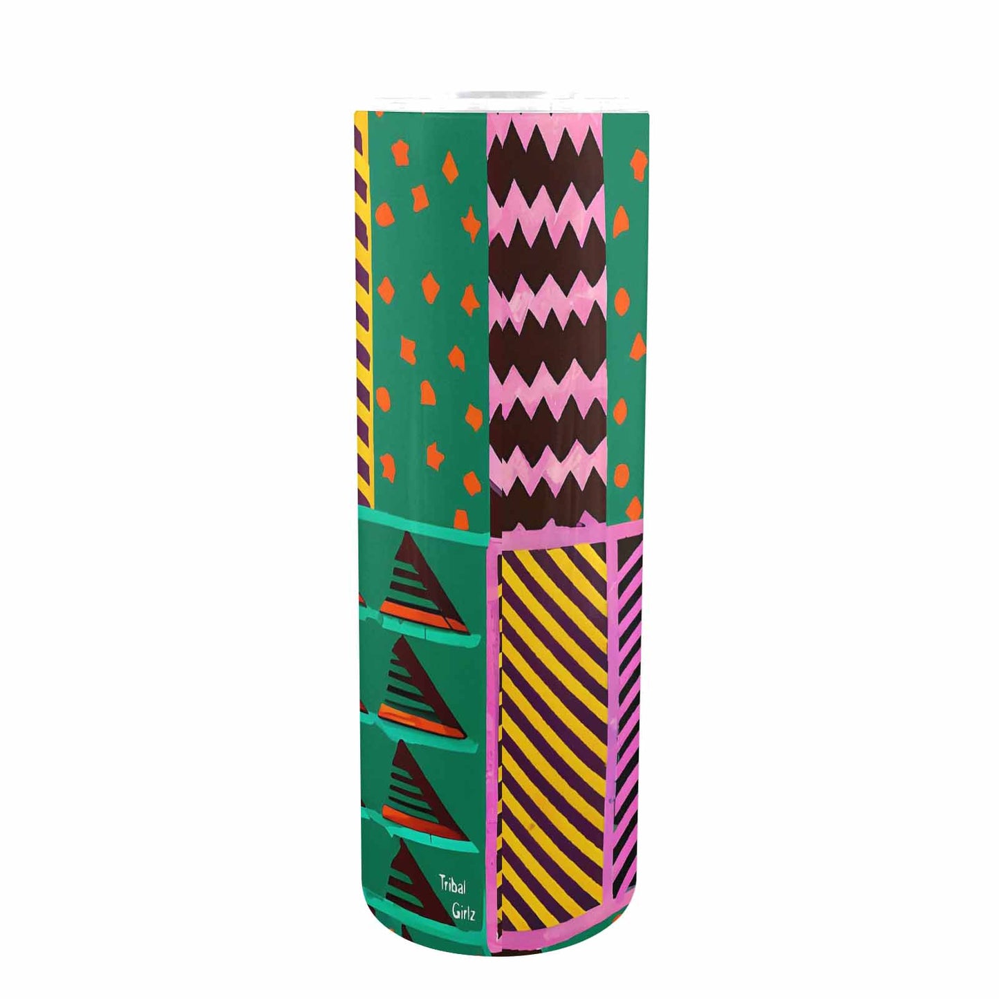 African Art, tall stainless steel insulated tumbler, travel mug, design 21