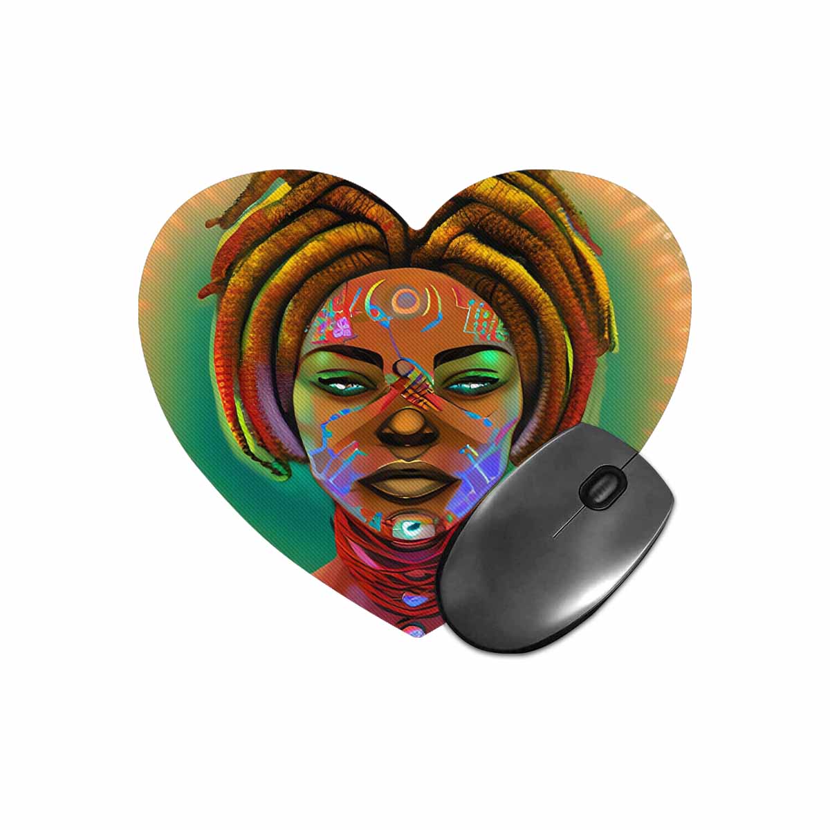 Dreads & Braids, heart shape mouse pad, Fulangiara 46