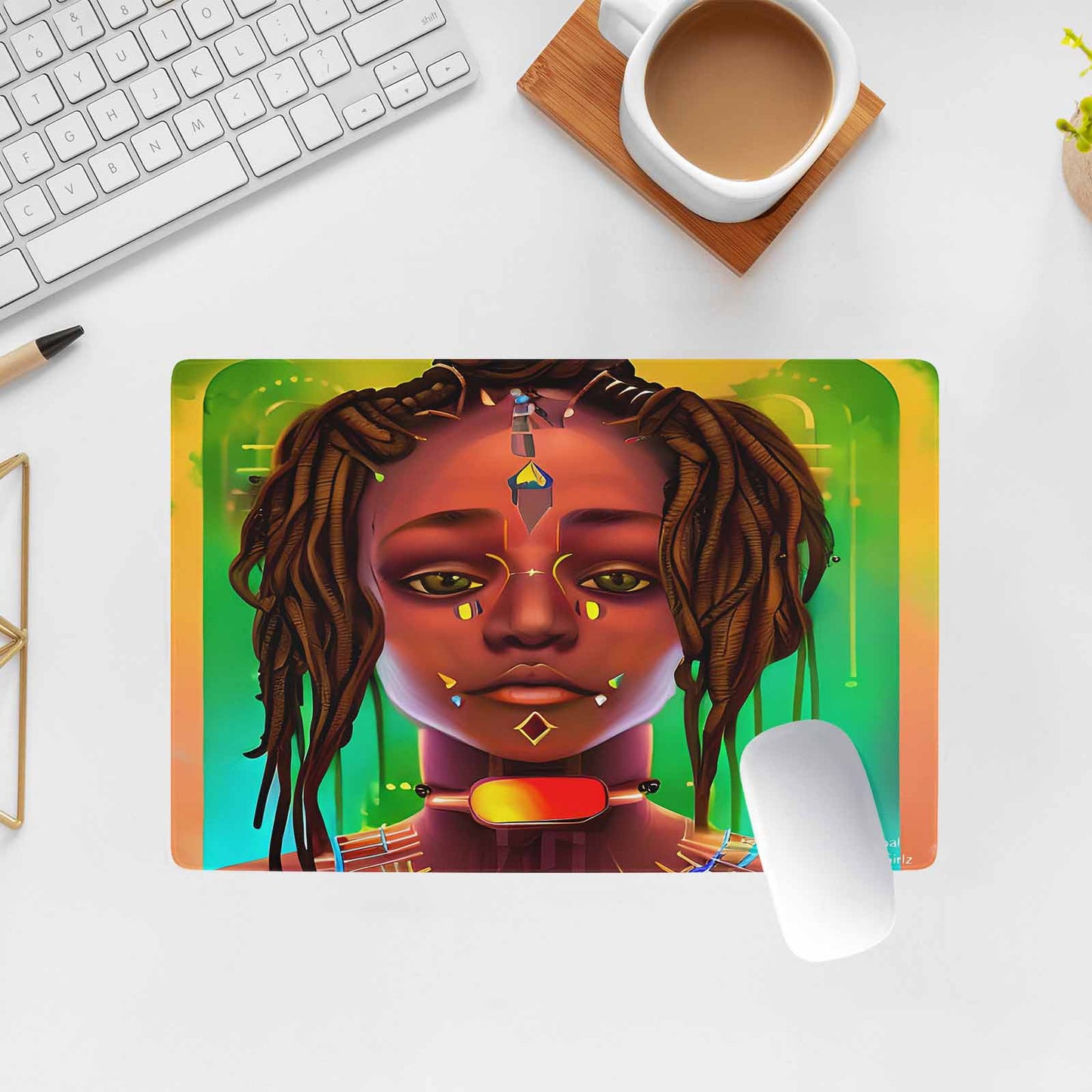 Dreads & Braids, 23 x 16 in amazing design mouse pad, Fulangiara 45