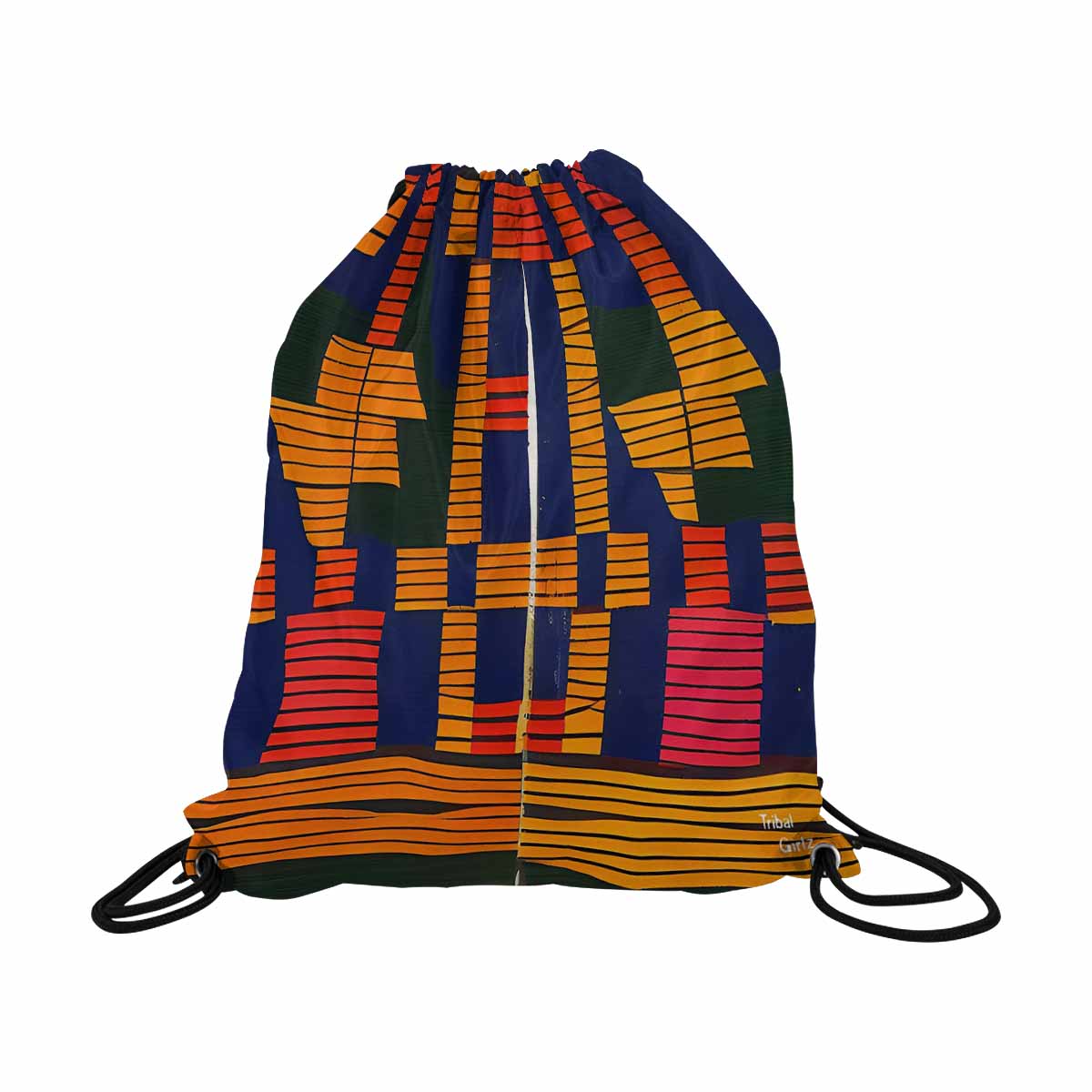 African artsy drawstring sling bag, design 18