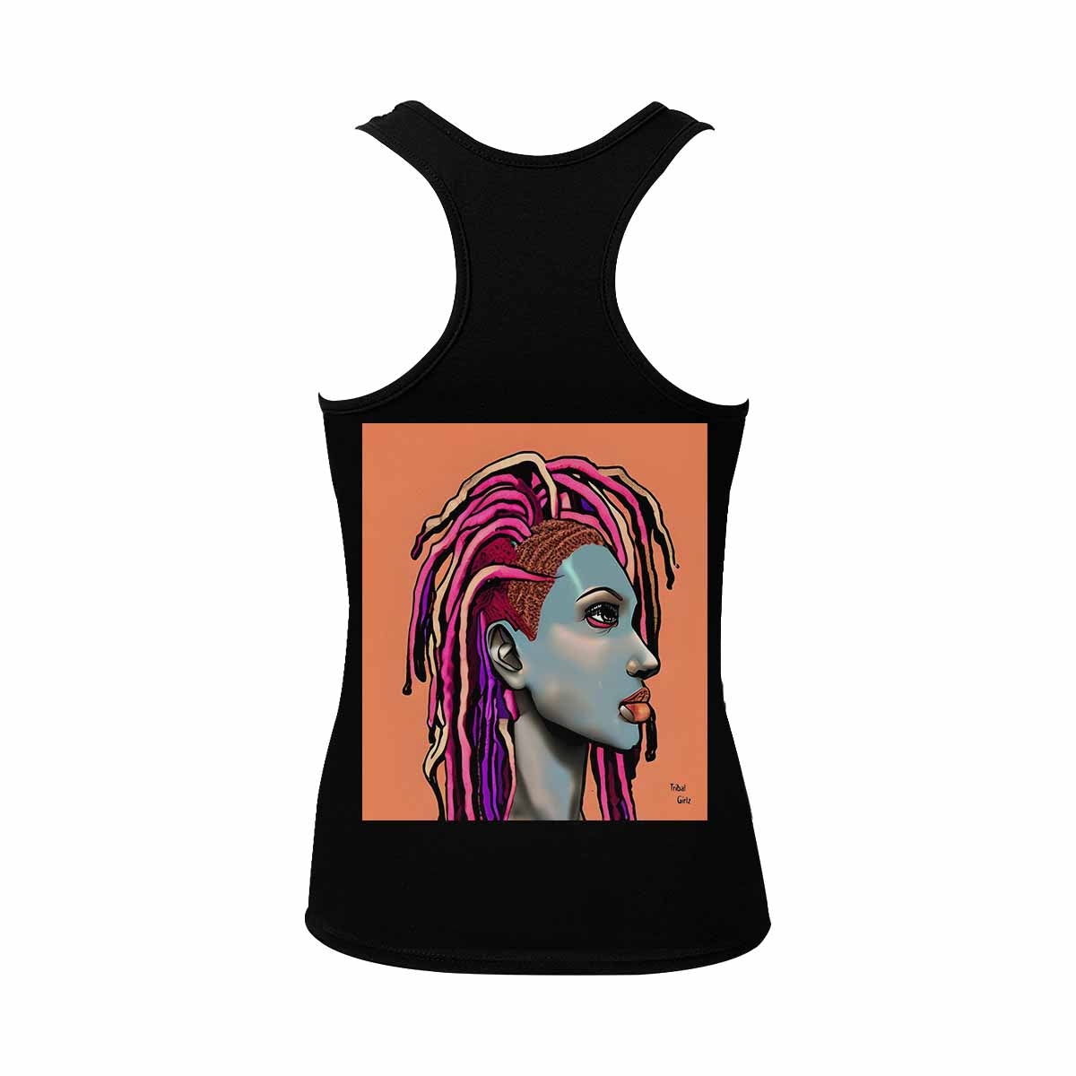 Dreads & Braids, BLACK tank top, cotton, african tribal, full image Fulangiara 5