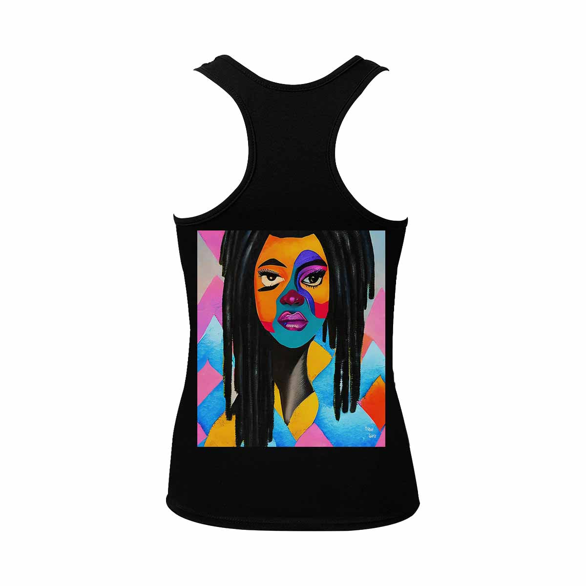 Dreads & Braids, BLACK tank top, cotton, african tribal, full image Fulangiara 21