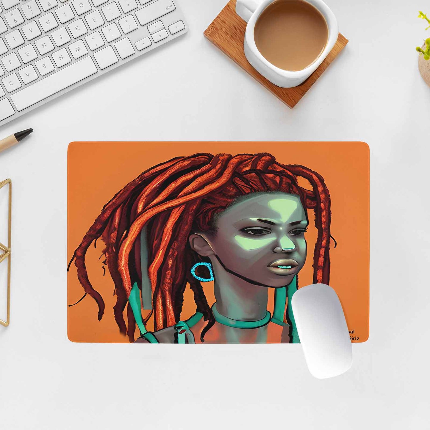 Dreads & Braids, 23 x 16 in amazing design mouse pad, Fulangiara 38