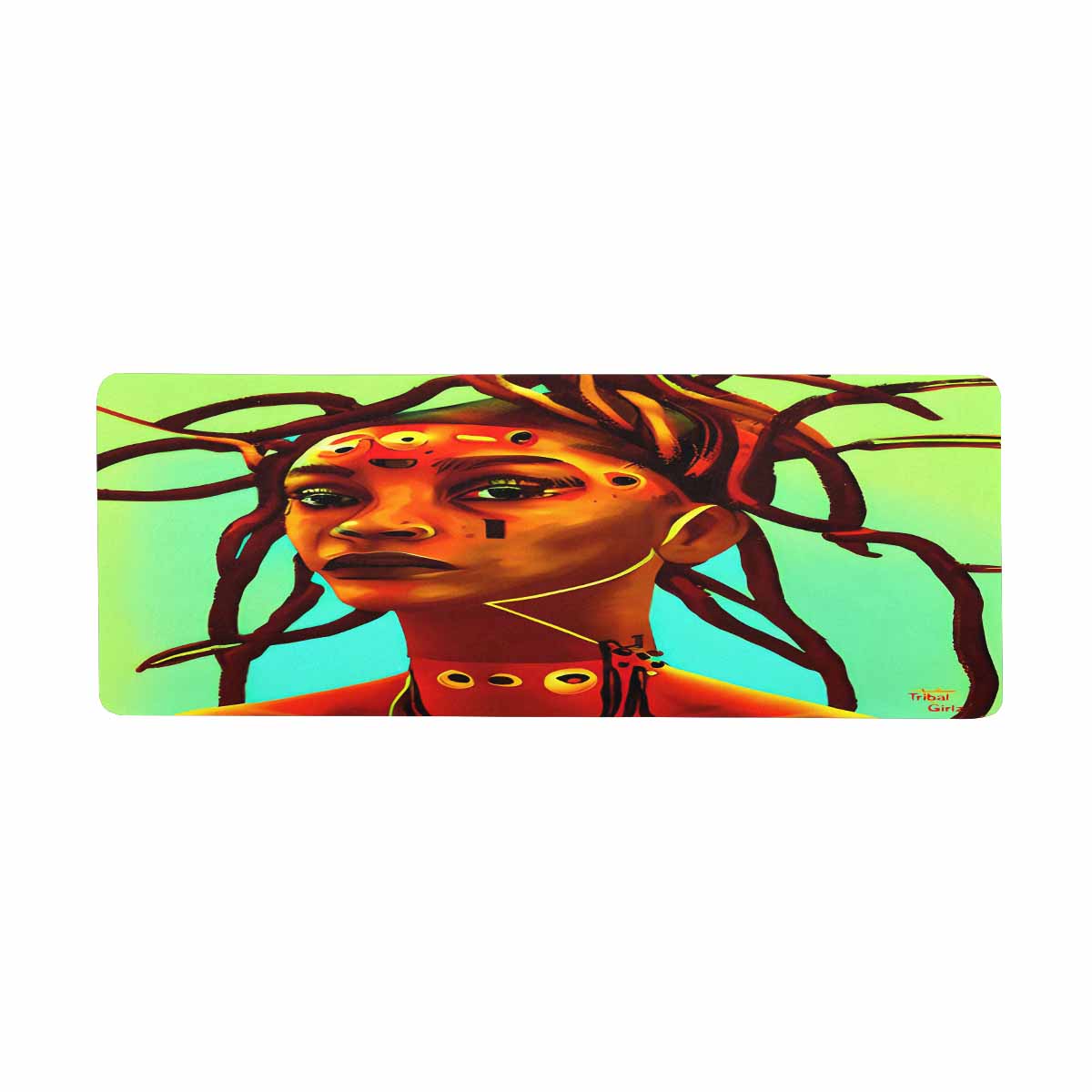 Dreads & Braids, 31 x 12 in large mouse pad, Fulangiara 37