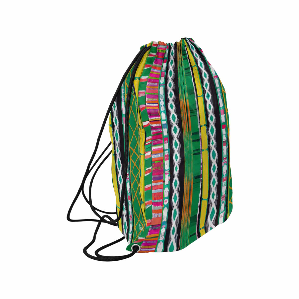 African artsy drawstring sling bag, design 48