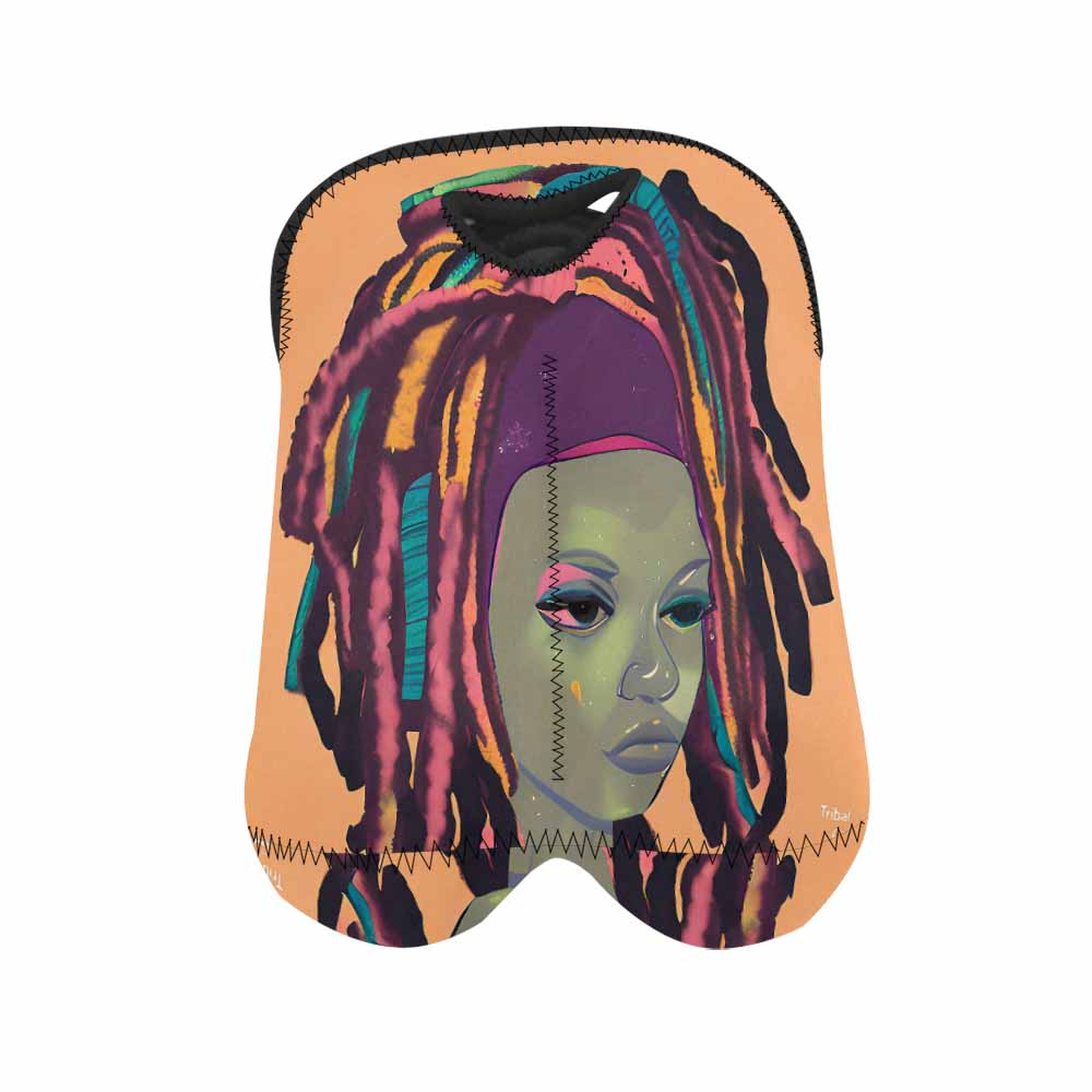 Dreads & Braids, 2 bottle wine bag, picnic or gift, african tribalgirlz Fulangiara 9