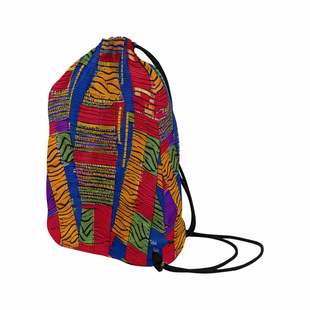 African artsy drawstring sling bag, design 25