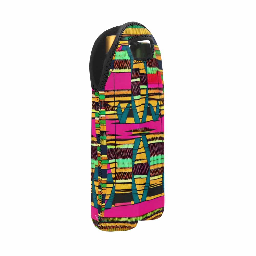 African Art, chic 2 bottle wine bag, design 24