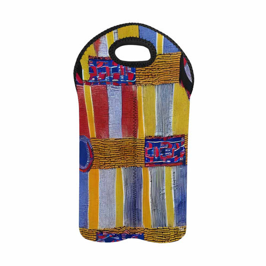 African Art, chic 2 bottle wine bag, design 20