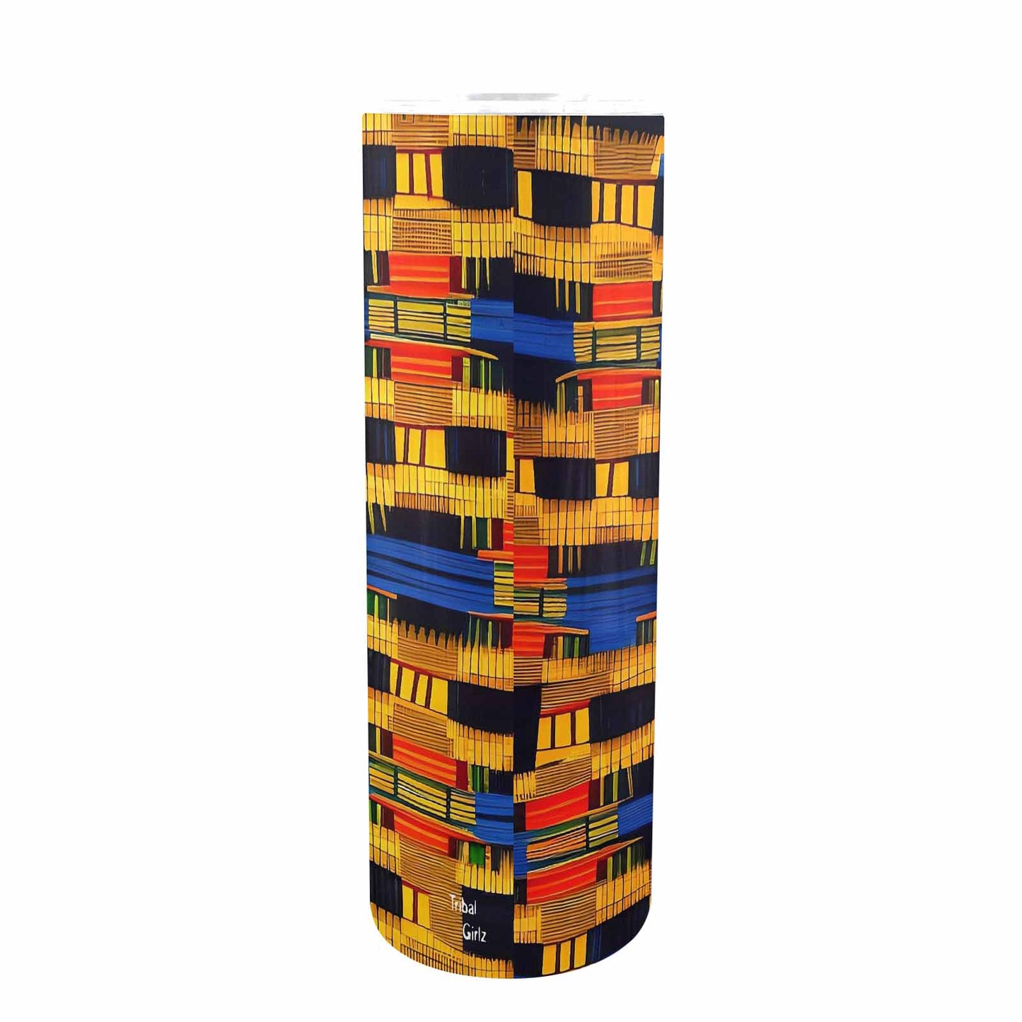 African Art, tall stainless steel insulated tumbler, travel mug, design 27