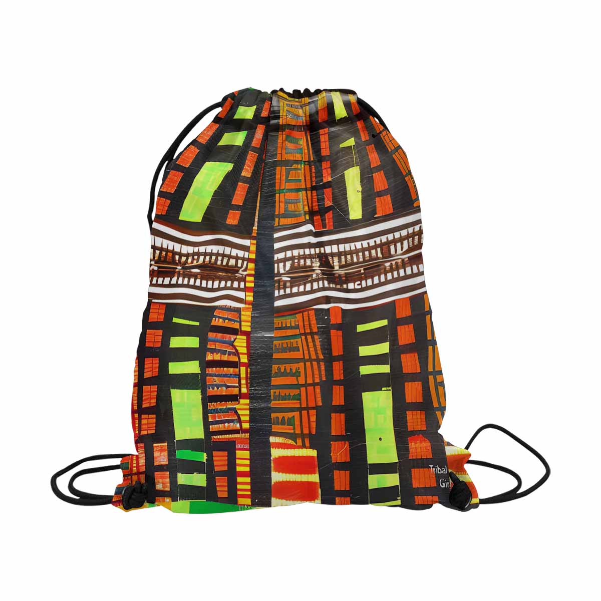 African artsy drawstring sling bag, design 13