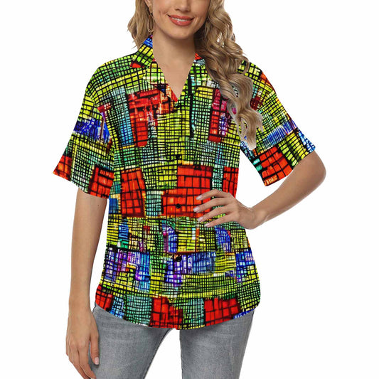 African Art, womens Hawaiian shirt, design 22