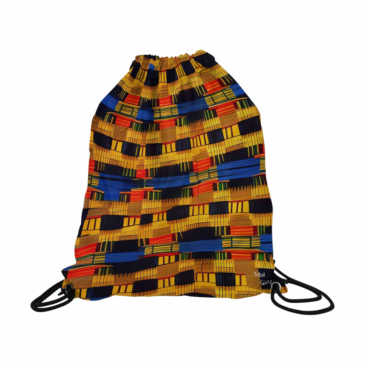 African artsy drawstring sling bag, design 27