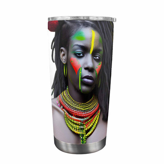 Dreads & Braids, Transparent Tumbler, mug, african tribal, outline MCL, Fulangiara 42