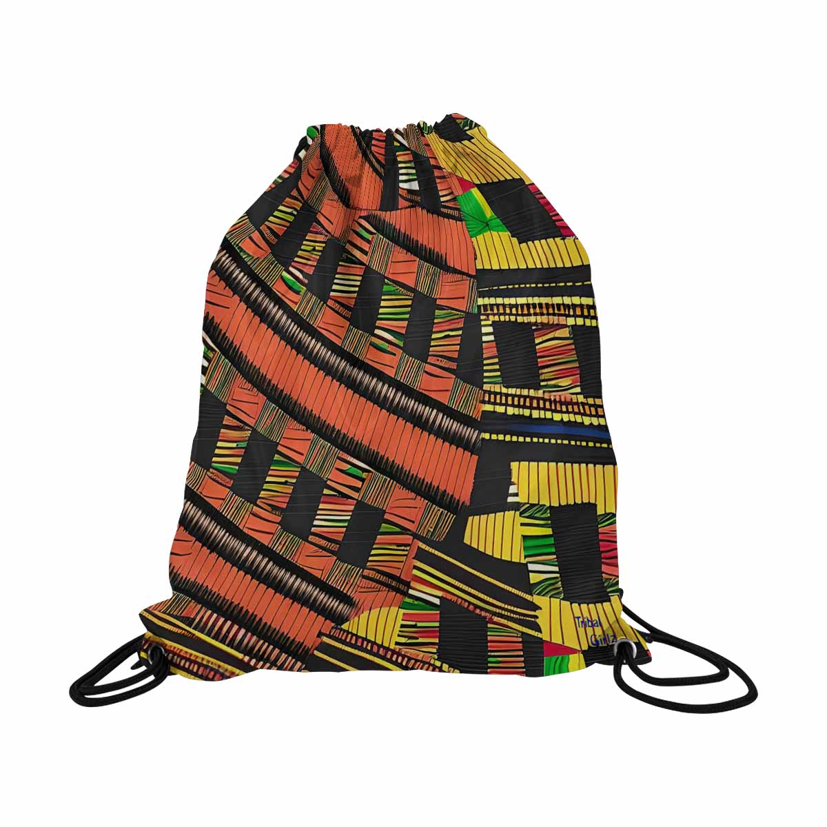 African artsy drawstring sling bag, design 46