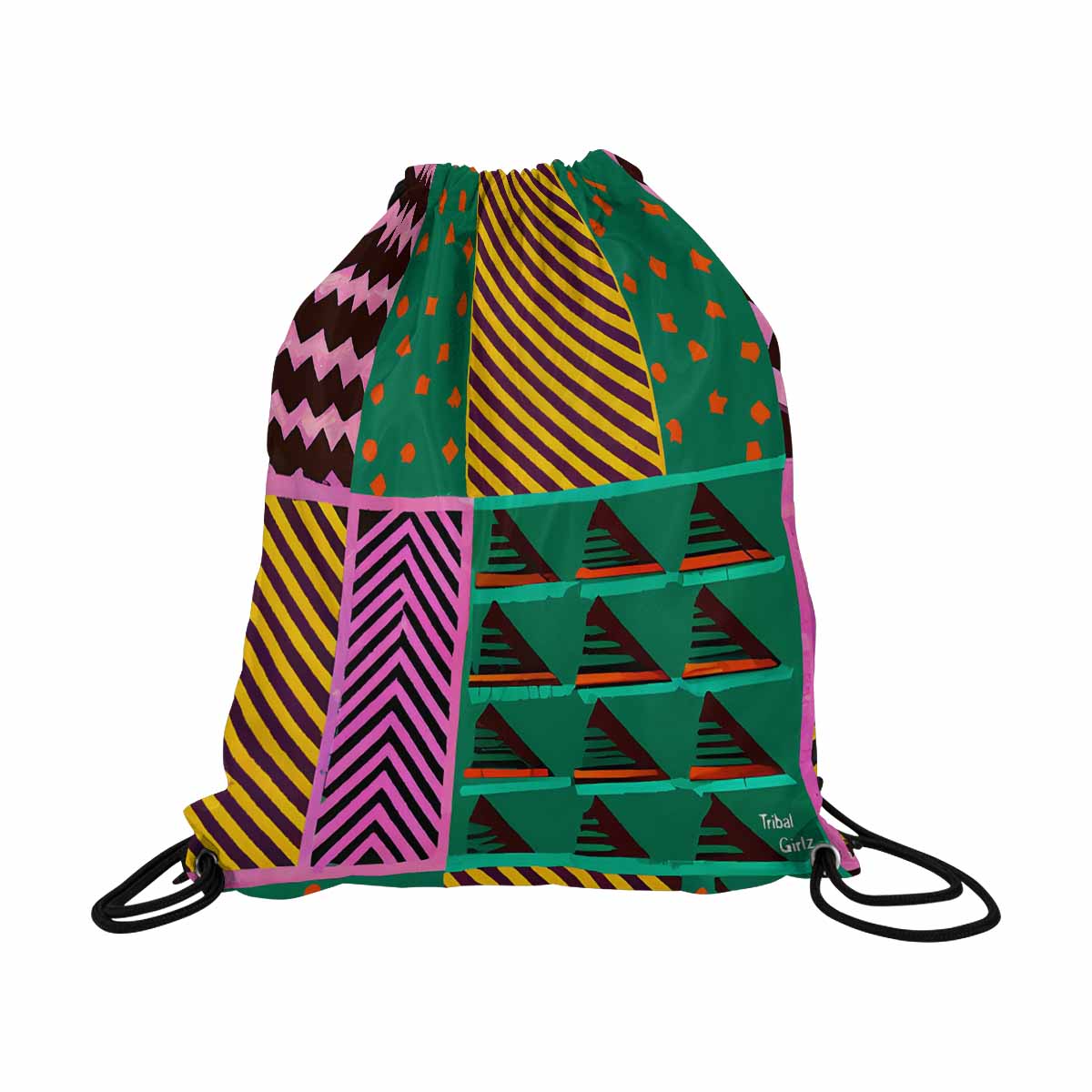 African artsy drawstring sling bag, design 21