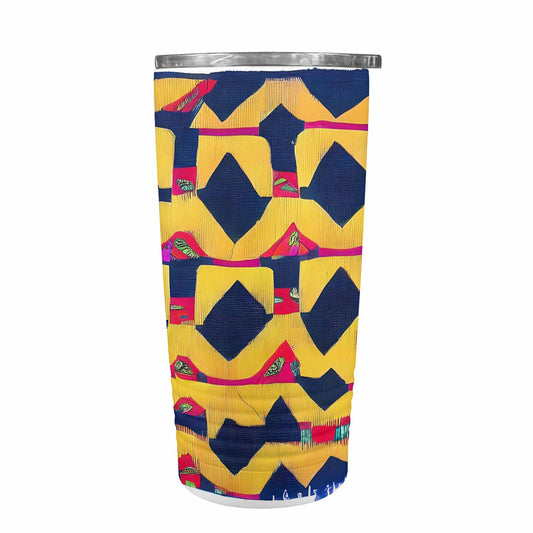 African Art, stainless steel insulated tumbler, travel mug, design 35