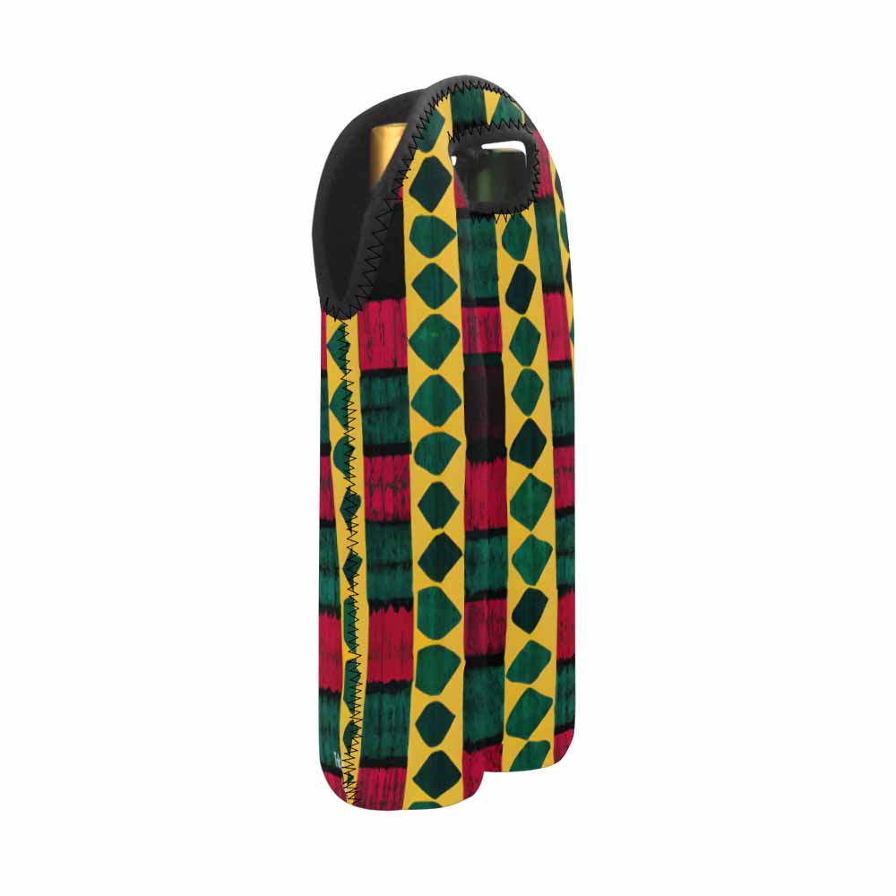 African Art, chic 2 bottle wine bag, design 14