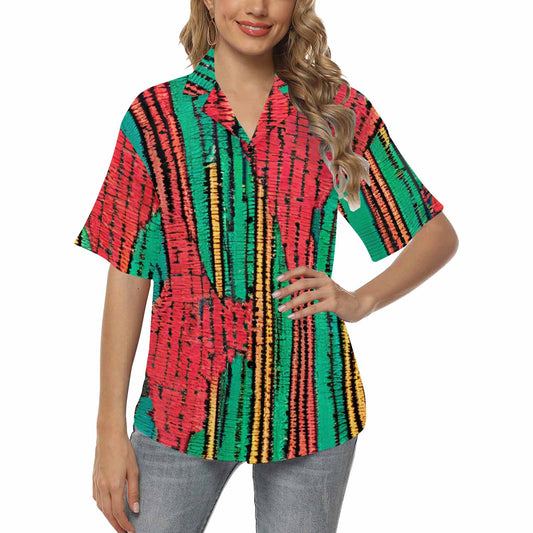 African Art, womens Hawaiian shirt, design 11