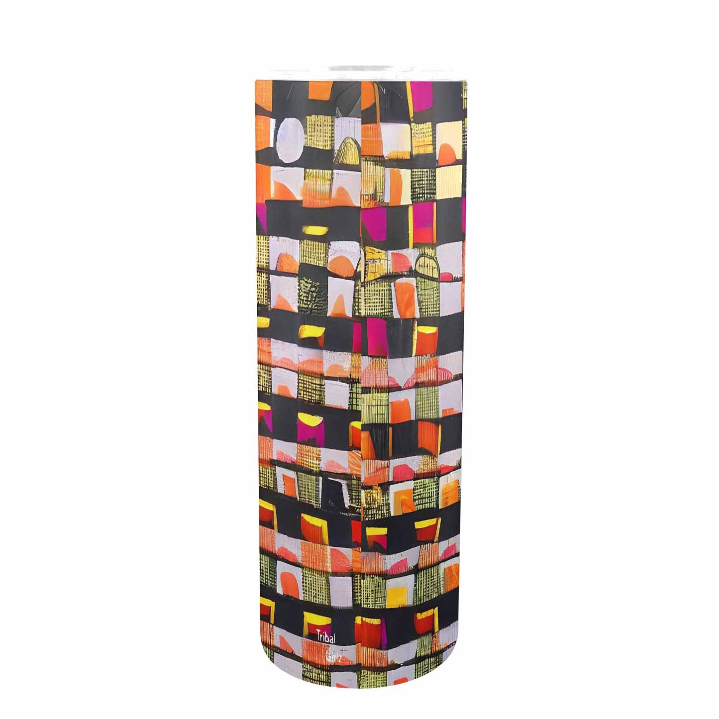 African Art, tall stainless steel insulated tumbler, travel mug, design 17