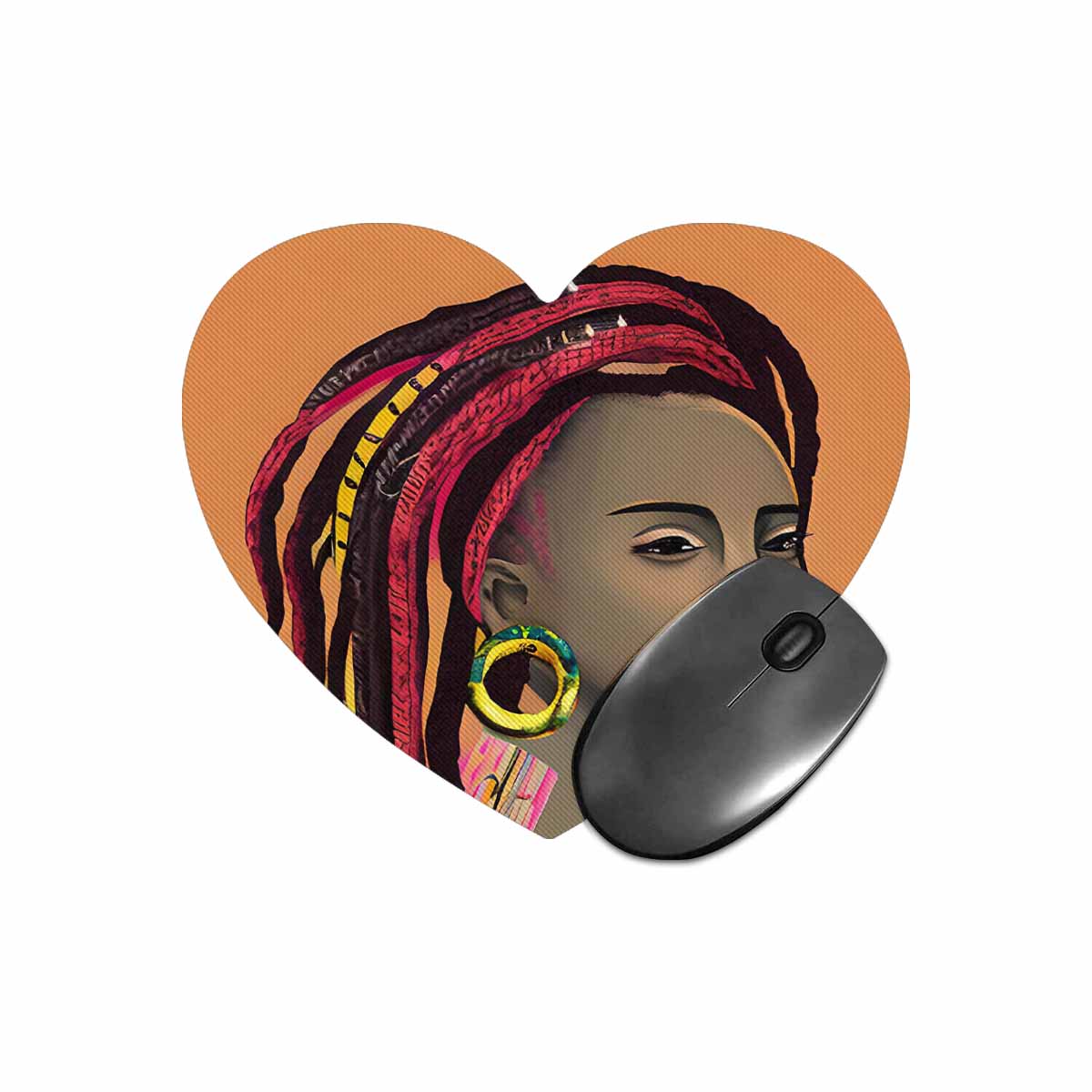 Dreads & Braids, heart shape mouse pad, Fulangiara 4