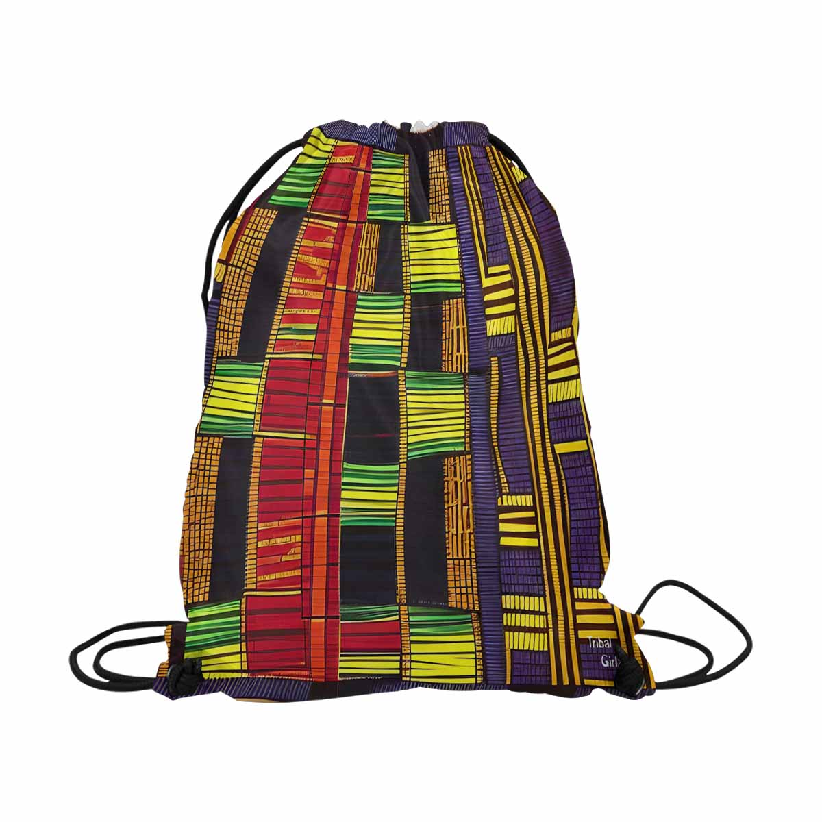 African artsy drawstring sling bag, design 16