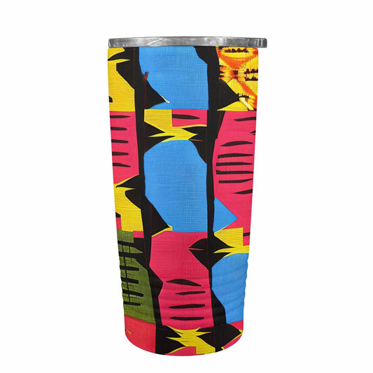 African Art, stainless steel insulated tumbler, travel mug, design 31