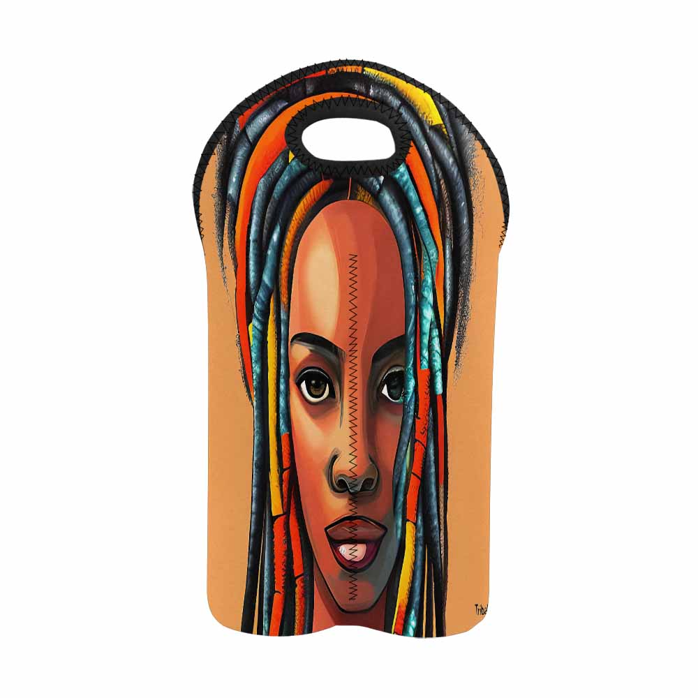 Dreads & Braids, 2 bottle wine bag, picnic or gift, african tribalgirlz Fulangiara 8