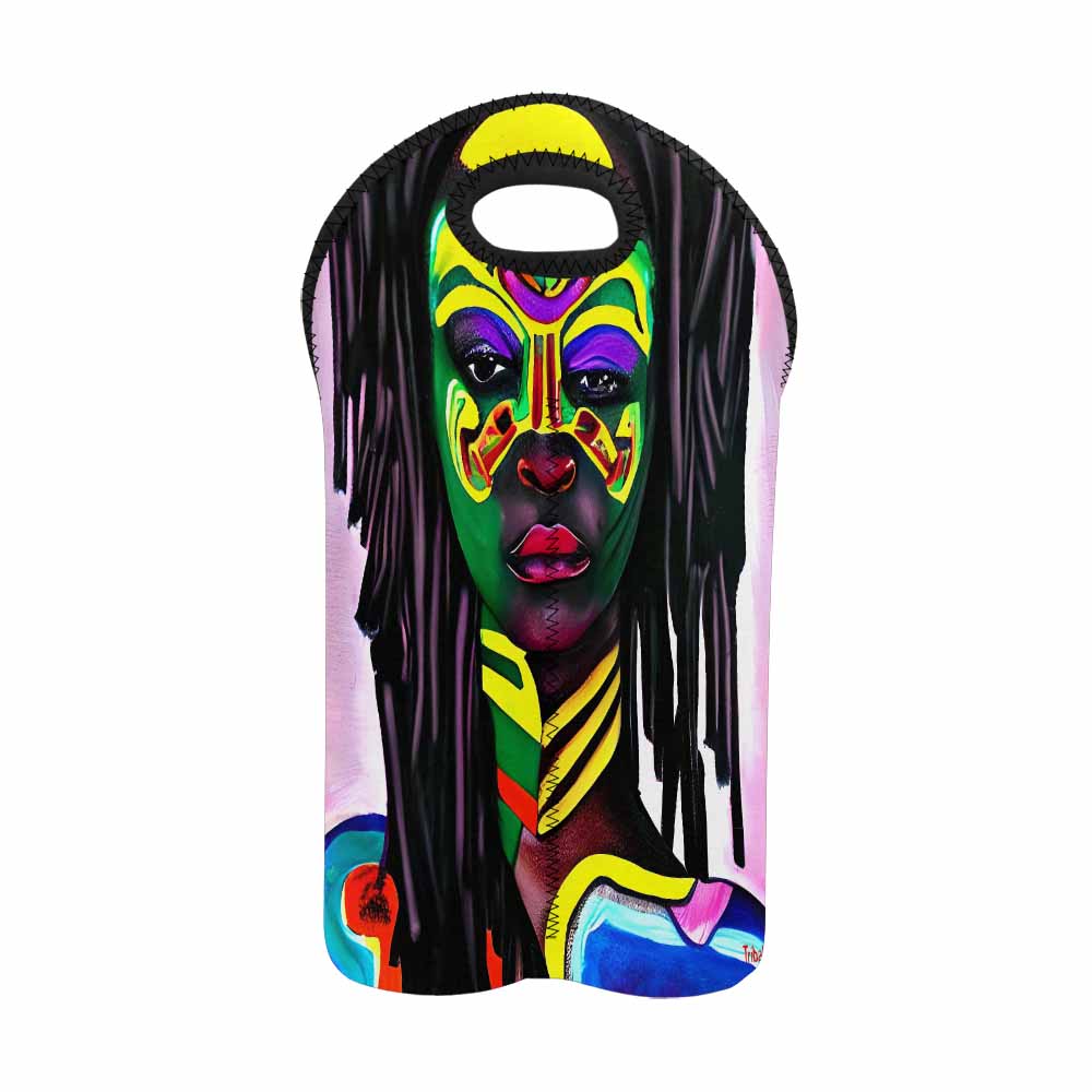 Dreads & Braids, 2 bottle wine bag, picnic or gift, african tribalgirlz Fulangiara 15