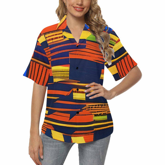 African Art, womens Hawaiian shirt, design 08