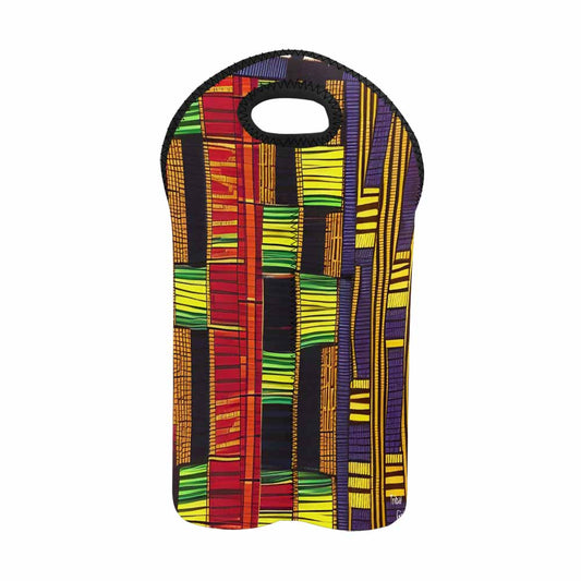 African Art, chic 2 bottle wine bag, design 16