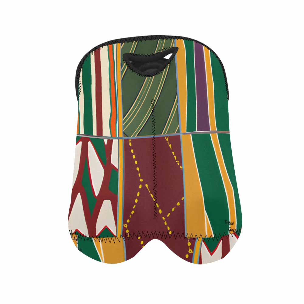 African Art, chic 2 bottle wine bag, design 43